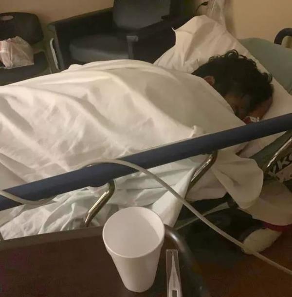 Rudy Farias in hospital bed