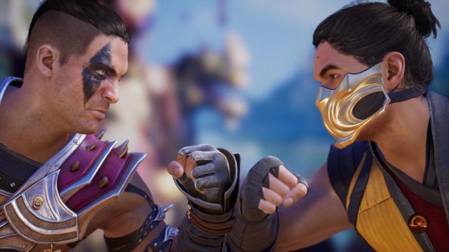 Reiko clashing against Scorpion as they prepare to fight each other in Mortal Kombat 1.