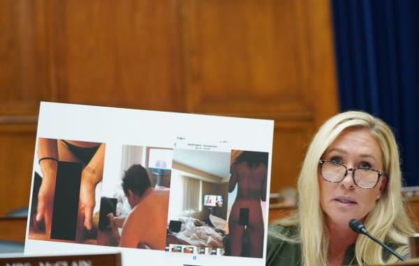 Rep. Marjorie Taylor Greene exhibited the images