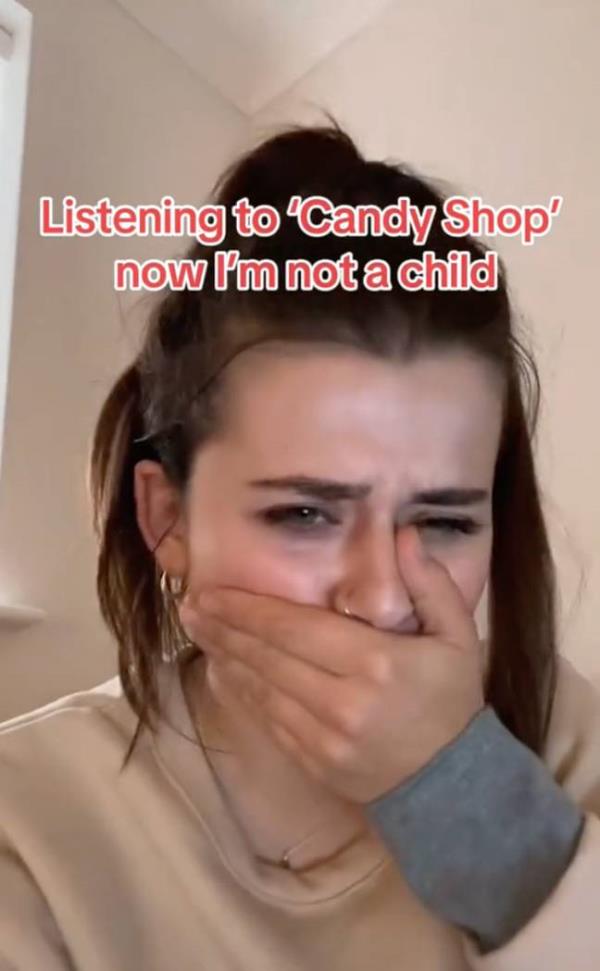 The TikTok star looked traumatised by the realisation. Credit: TikTok/@dibdabx 