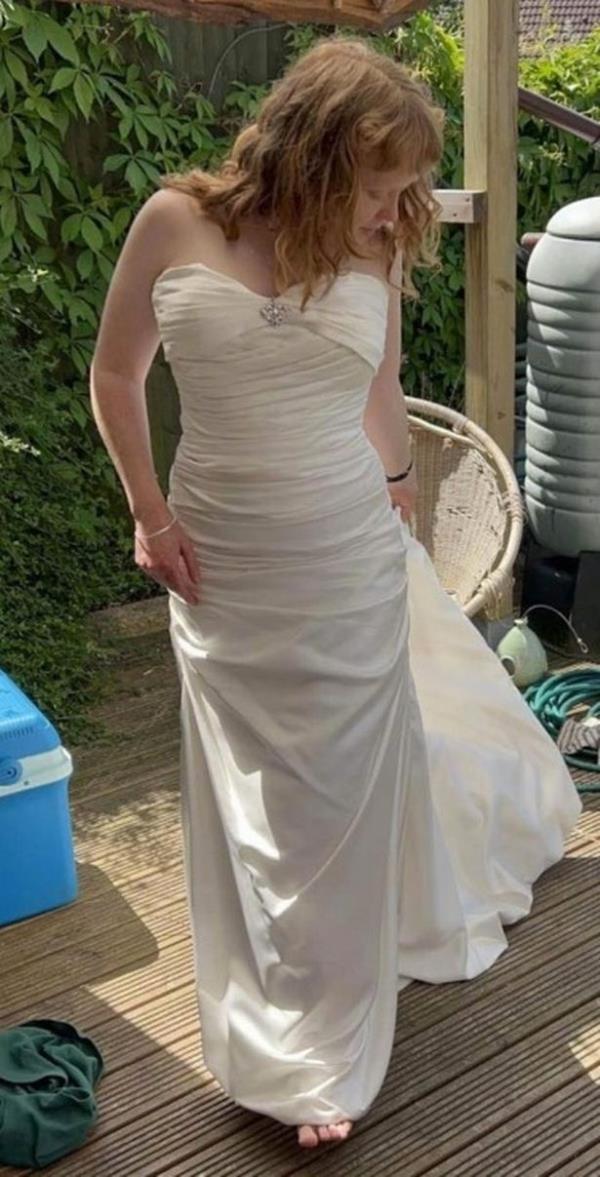 Megan even do<em></em>nned a wedding dress for the big day