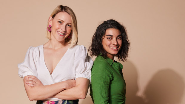 Erin Fitzsimon (left) with friend and fellow Obscure Orchestra performer Jodie Rottle.
