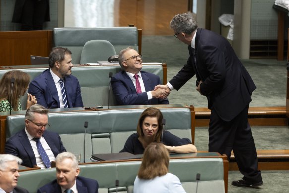 Natio<em></em>nals MP Keith Pitt  was one of several Coalition MPs to shake  hands with the prime minister in the House after news broke of the engagement. 