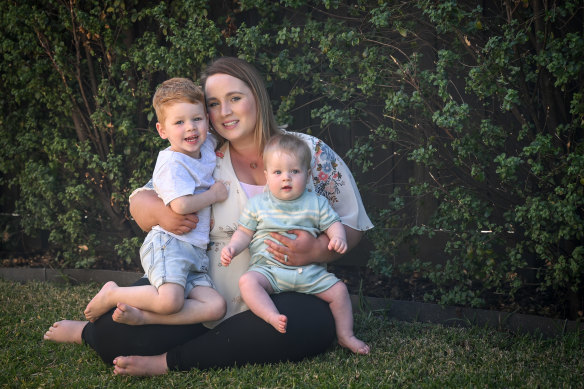 Lauren Caulfield says cow’s milk would have been an affordable option for her eldest son, Aziah, but would not have worked for her youngest son, Elias. 